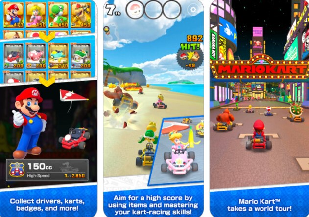 An iOS application called Mario Kart Tour