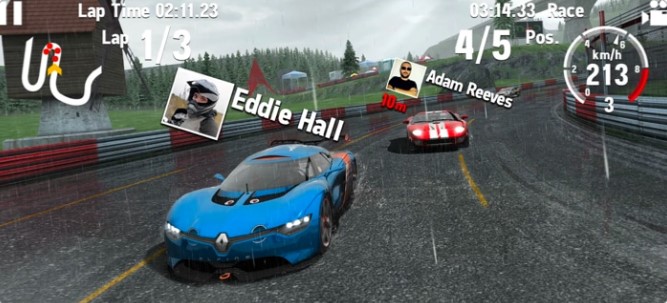 This iPhone game, GT. Racing 2, is a blast.